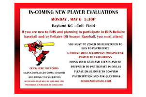 tryouts bellaire baseball