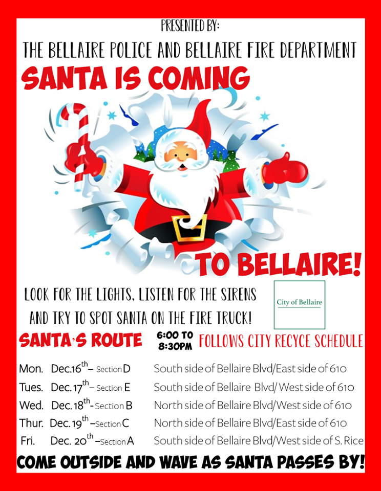 Santa visits Bellaire