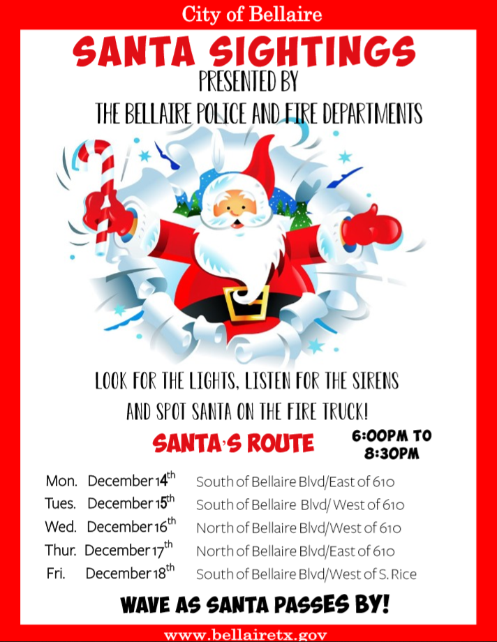 Santa Sightings in Bellaire