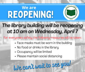 Bellaire City Library will reopen for limited in-person services April 7.