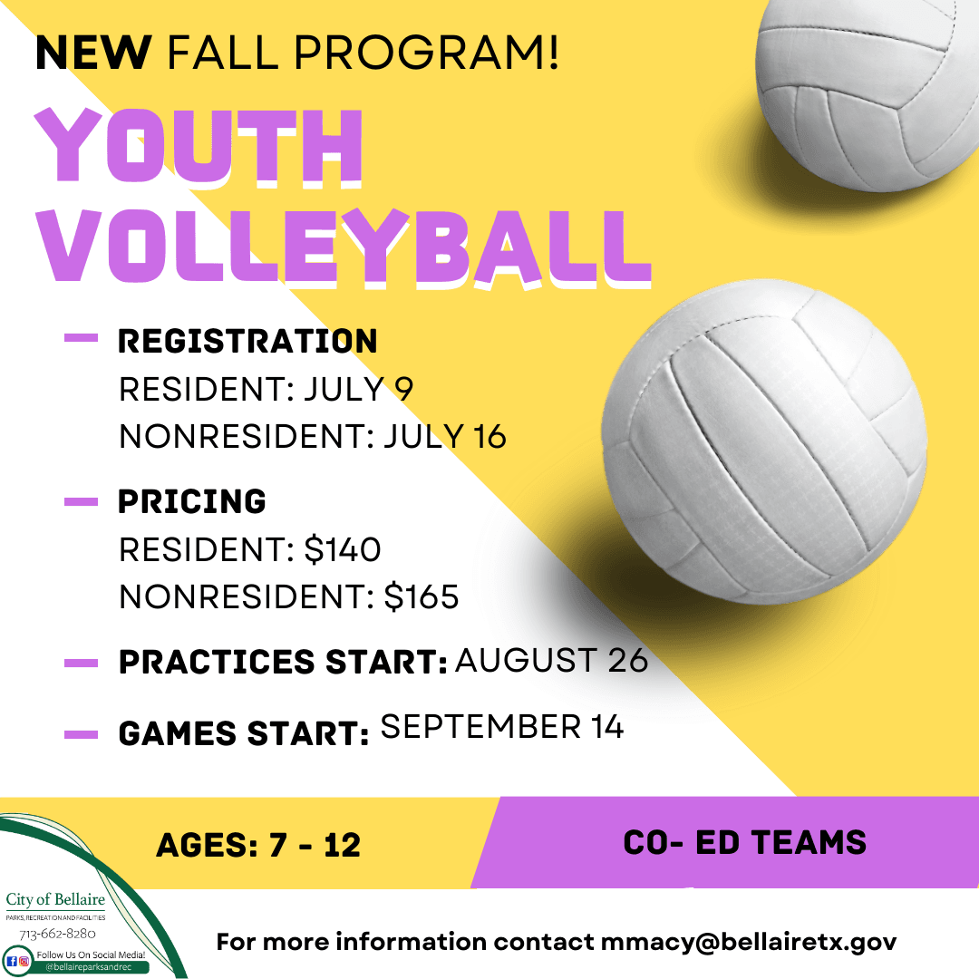 Bellaire  fall 
youth volleyball