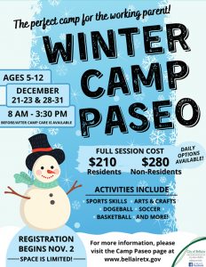 winter camp paseo