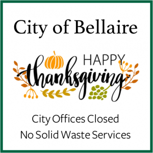 bellaire closed thanksgiving