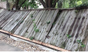 leaning fence