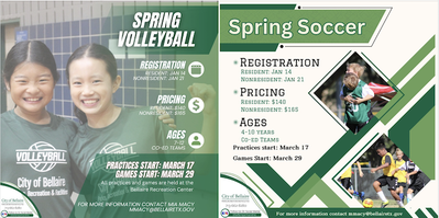 Youth soccer and volleyball registration opens on January 14